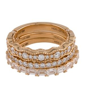 Gold and Silver Diamond Ring Set